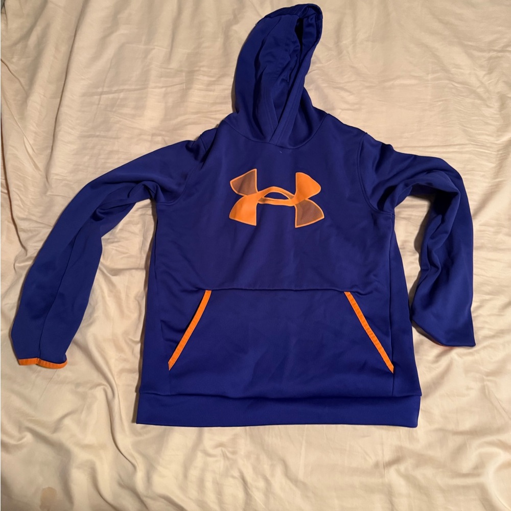 Under Armour Bluish Purple Hoodie with Orange Logo